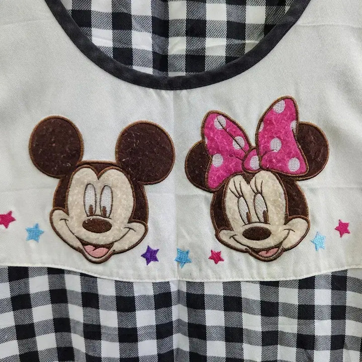 [SOLD OUT] 빈티지 키치 체크 미키마우스 에이프런 원피스 F