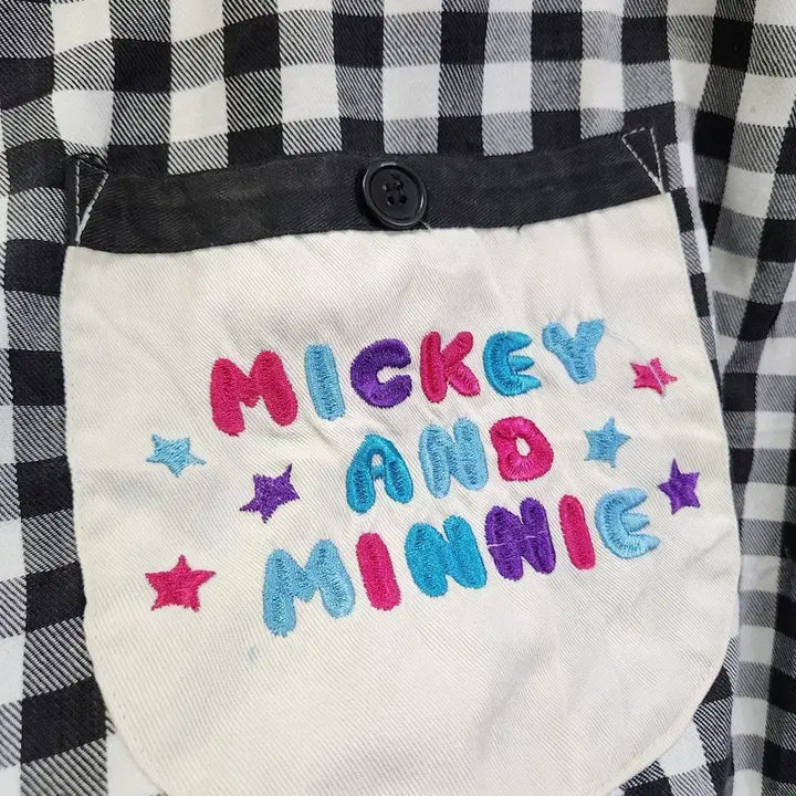 [SOLD OUT] 빈티지 키치 체크 미키마우스 에이프런 원피스 F