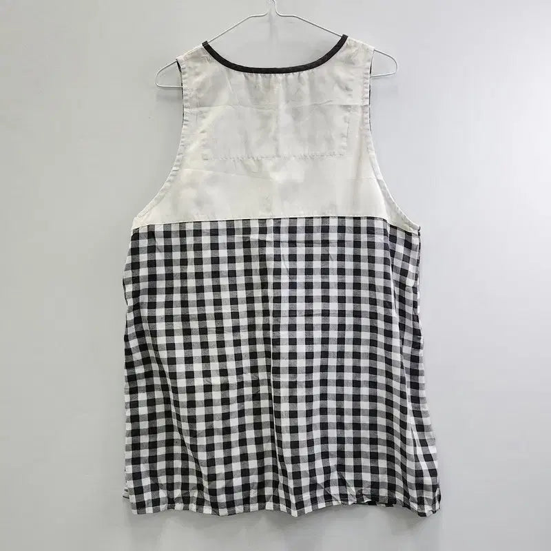 [SOLD OUT] 빈티지 키치 체크 미키마우스 에이프런 원피스 F