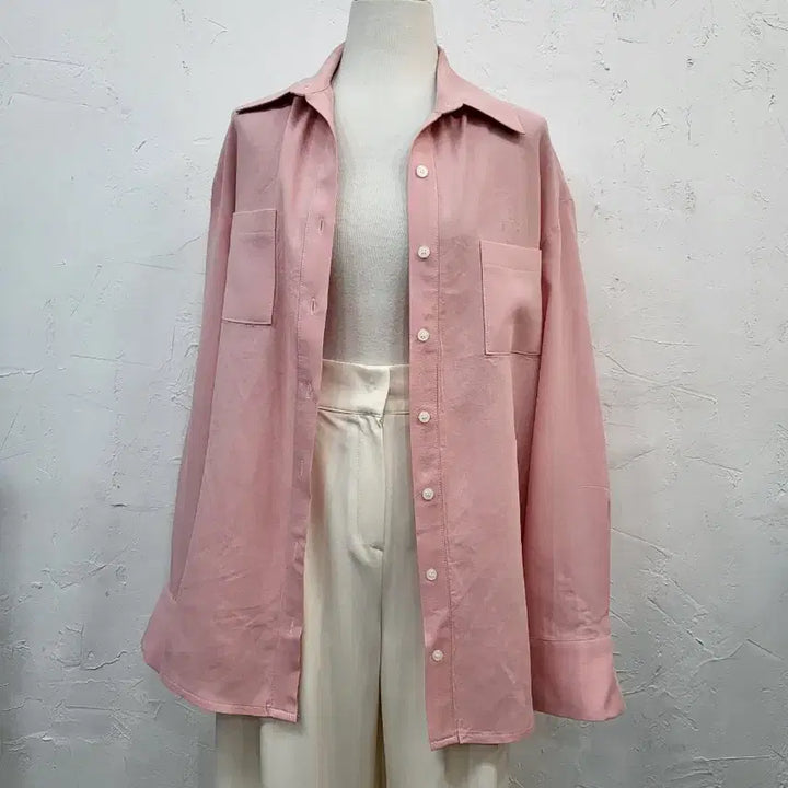 [BUNJANG] Pink Loose Fit Shirt Jacket / 봄신상 핑크 루즈핏 셔츠 자켓F