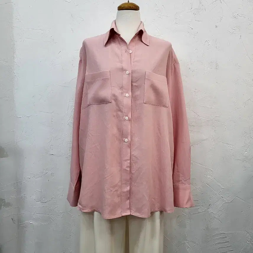 [BUNJANG] Pink Loose Fit Shirt Jacket / 봄신상 핑크 루즈핏 셔츠 자켓F