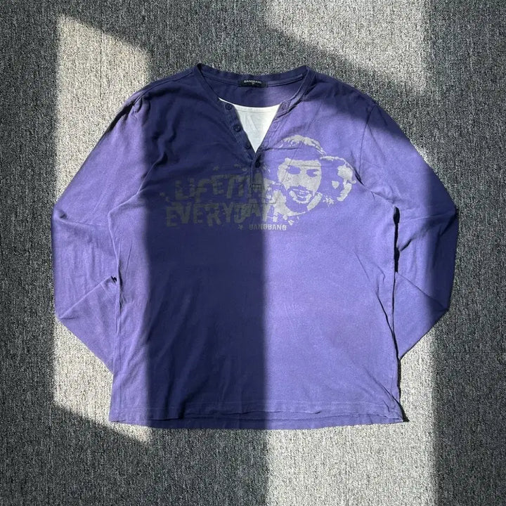 [BUNJANG] BangBang Henley Neck Layered Long Sleeve Shirt / 뱅뱅 헨리넥 레이어드 긴팔 슬리브