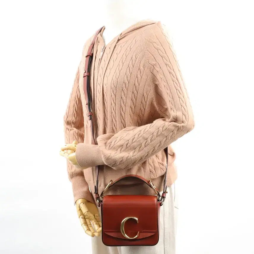 [BUNJANG] Chloé C Small Leather Bag Tote Shoulder Crossbody Bag Brown / 끌로에 C 스몰 레더 백 토트백 숄더백 크로스백 브라운