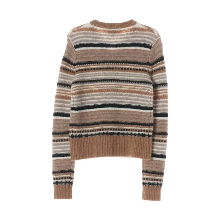 [BUNJANG] Ganni 24FW Striped Soft Alpaca Wool Cardigan Knit / 가니 24FW 스트라이프 소프트 알파카 울 가디건 니트