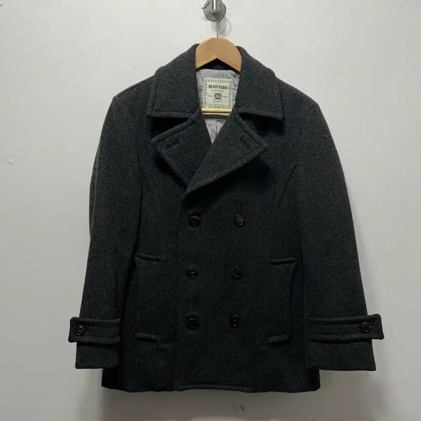 [BUNJANG] Beanpole Charcoal Double Breasted Pea Coat Jacket / 빈폴 차콜색 더블 피코트 자켓 M 95사이즈