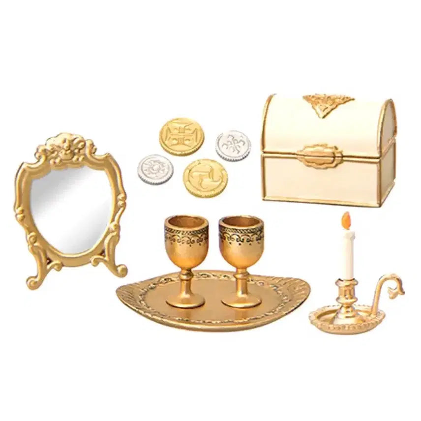 [BUNJANG] Re-Ment Jewelry Box with Gold Coin Miniature / 리멘트 보석함 금화 등등 식완