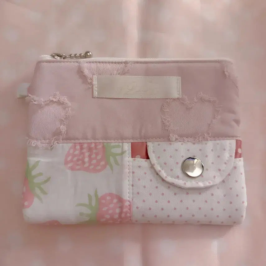 [BUNJANG] 124u Lace Frill Strawberry Chocolate Pouch / 124u 레이스 프릴 딸기초코 파우치 히메갸루 오네갸루