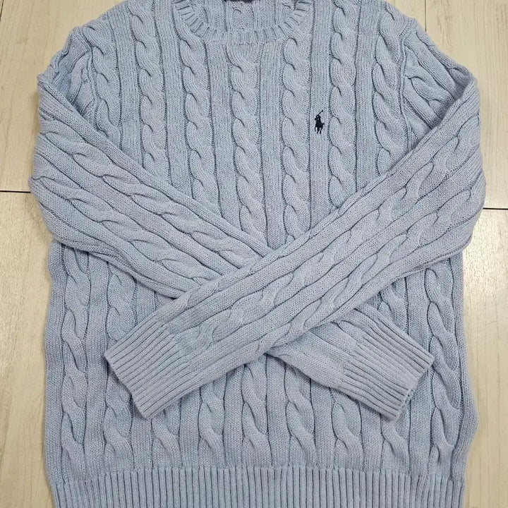 [BUNJANG] Polo Ralph Lauren Cable Knit Sweater - Sky Blue / 폴로 랄프로렌 케이블 니트 M사이즈 하늘색 팝니다