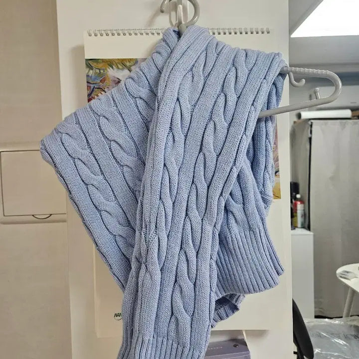 [BUNJANG] Polo Ralph Lauren Cable Knit Sweater - Sky Blue / 폴로 랄프로렌 케이블 니트 M사이즈 하늘색 팝니다