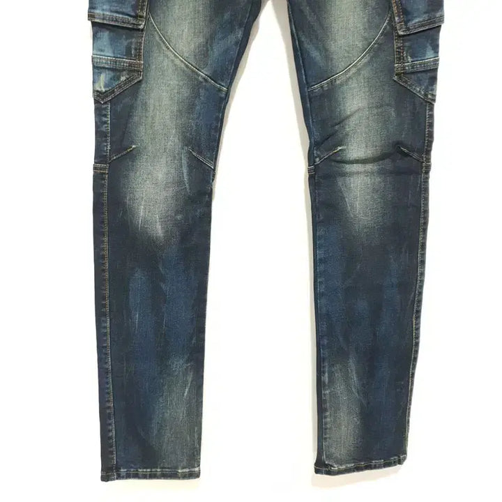 [BUNJANG] Biker Washed Cargo Skinny Pants / 바이커 데님  워싱 카고 스키니 팬츠 30_M2269
