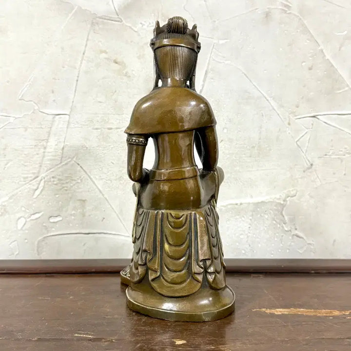 [BUNJANG] Maitreya Bodhisattva in Meditation Bronze Seated Statue / 미륵반가사유상 황동 좌불상