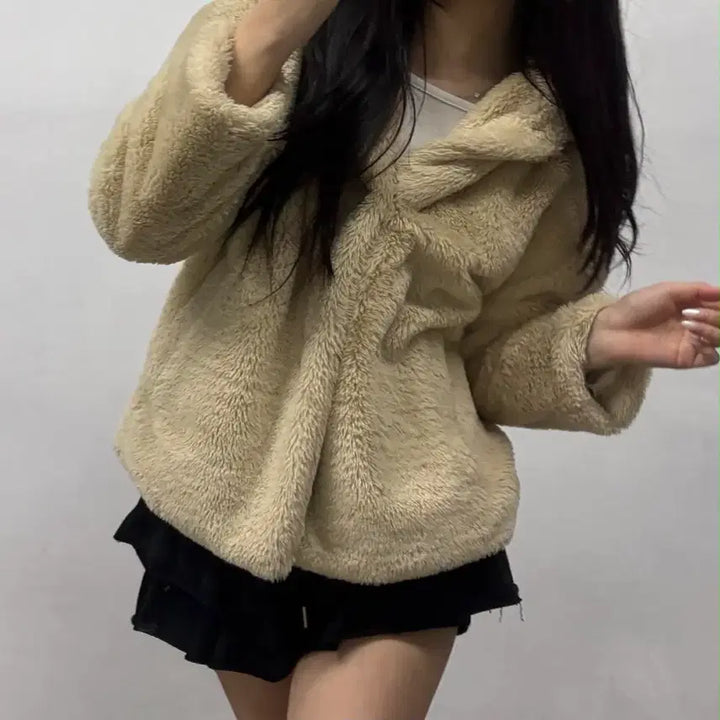 [BUNJANG] Zara Sherpa Fleece Hooded Jacket (S) / Zara 자라 쉐르파 뽀글이 자켓 후리스 후드집업(S)
