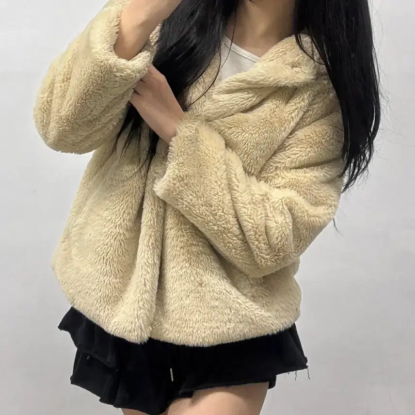 [BUNJANG] Zara Sherpa Fleece Hooded Jacket (S) / Zara 자라 쉐르파 뽀글이 자켓 후리스 후드집업(S)