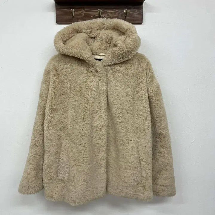 [BUNJANG] Zara Sherpa Fleece Hooded Jacket (S) / Zara 자라 쉐르파 뽀글이 자켓 후리스 후드집업(S)