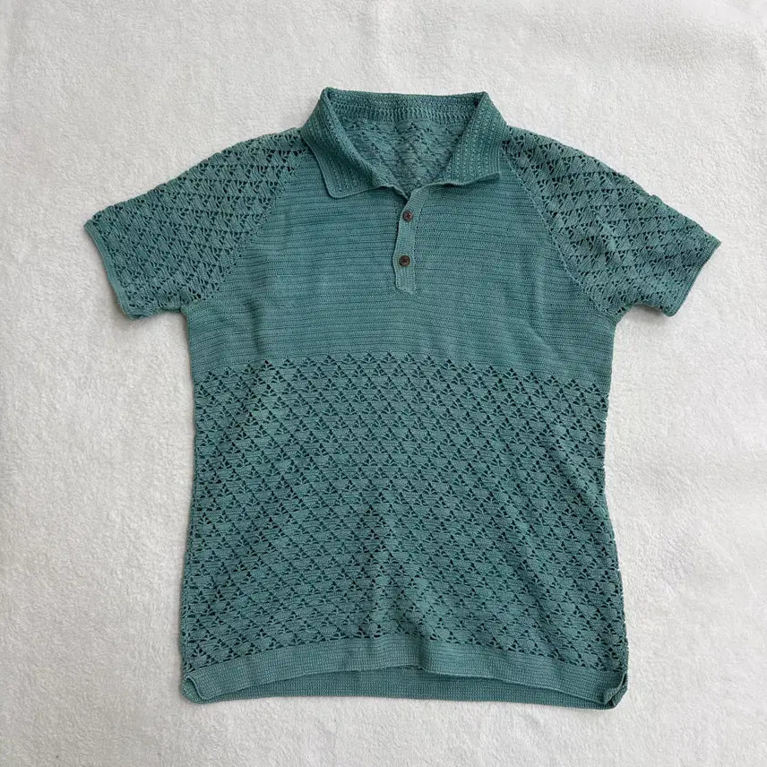 [BUNJANG] Cable Knit Short Sleeve Top / 실측확인 케이블 카라 반팔 니트 0311T
