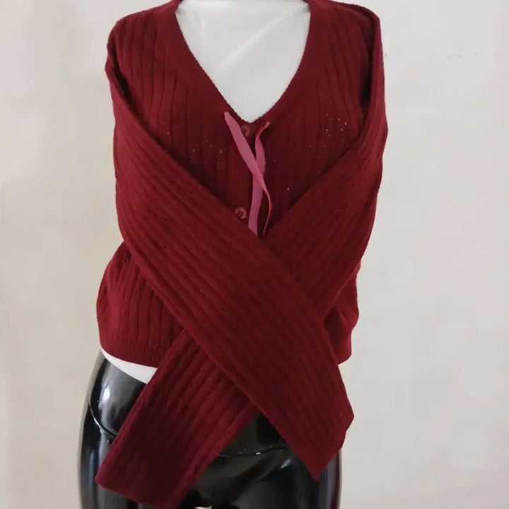 [BUNJANG] ROUJE Cashmere Crop Cardigan / ROUJE 루즈 모캐시미어 크롭 가디건