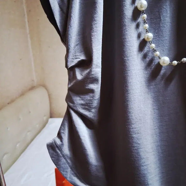 [BUNJANG] Gray V-neck T-shirt / 그레이 V넥 반팔 티셔츠