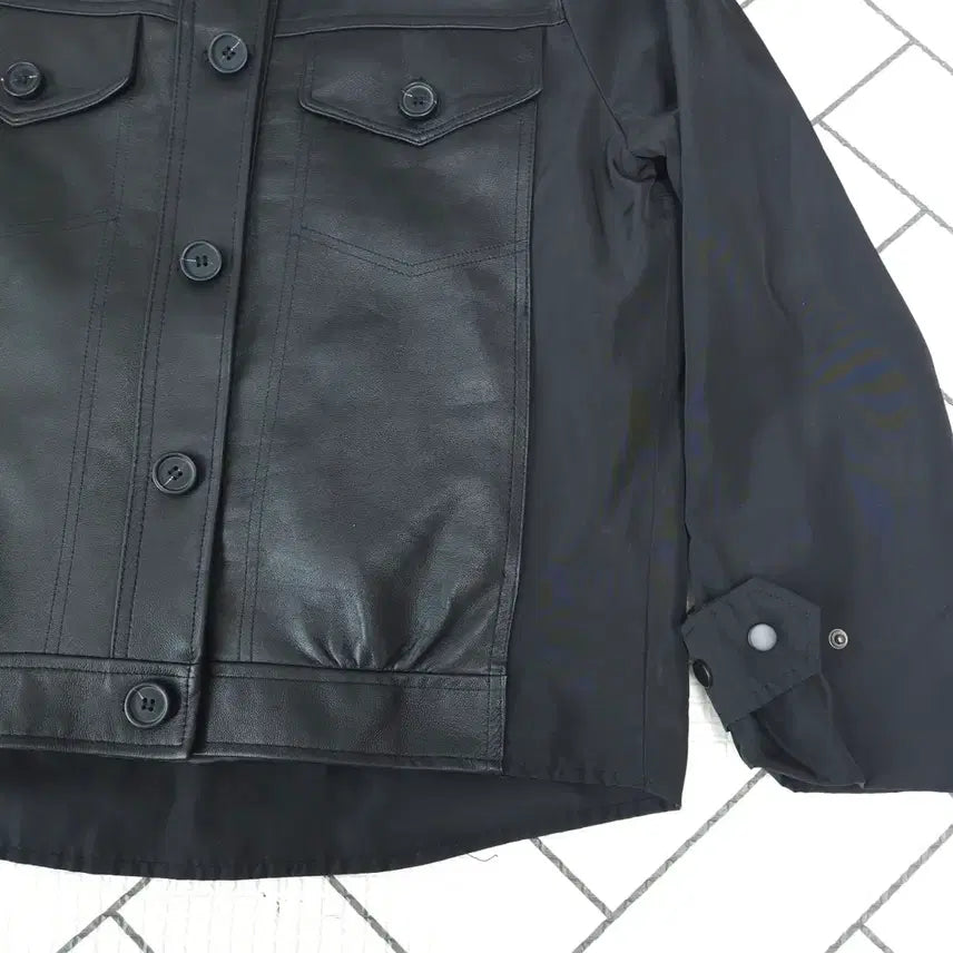 [BUNJANG] DEredita Lambskin Panel Jacket Black 90 / DEredita 에레디따 양가죽 패널 자켓 블랙 90