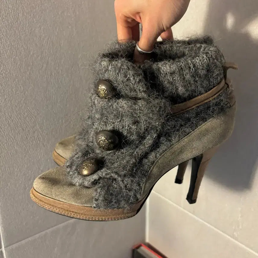 [BUNJANG] Jpn Napoleon Knit High Heels / Jpn 나폴레옹 니트 하이힐