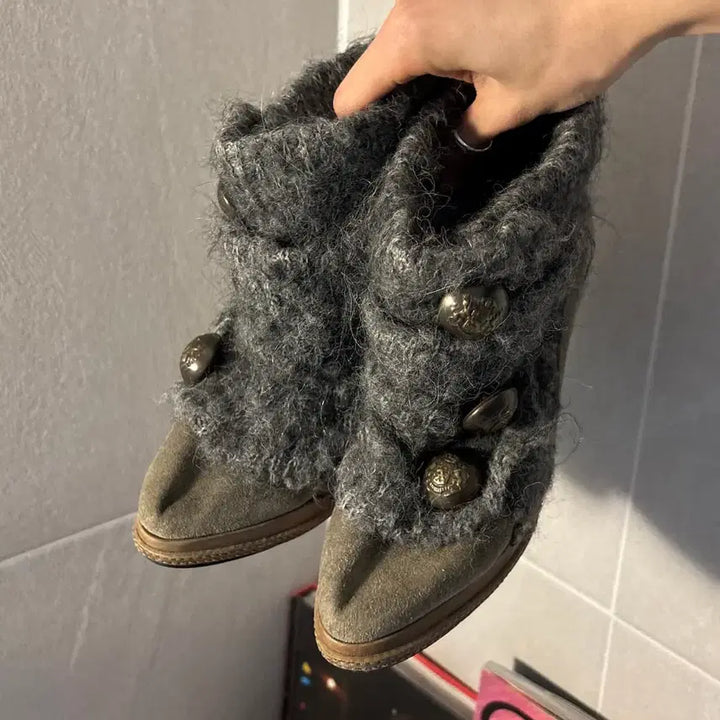 [BUNJANG] Jpn Napoleon Knit High Heels / Jpn 나폴레옹 니트 하이힐