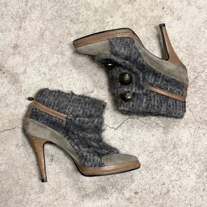 [BUNJANG] Jpn Napoleon Knit High Heels / Jpn 나폴레옹 니트 하이힐