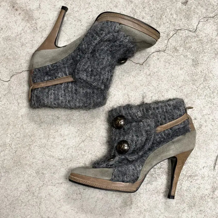 [BUNJANG] Jpn Napoleon Knit High Heels / Jpn 나폴레옹 니트 하이힐