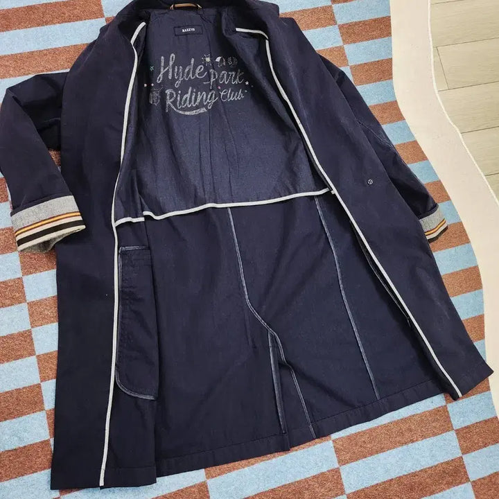 [BUNJANG] Hazzys Navy Long Trench Jacket / 헤지스 롱자켓 트렌치