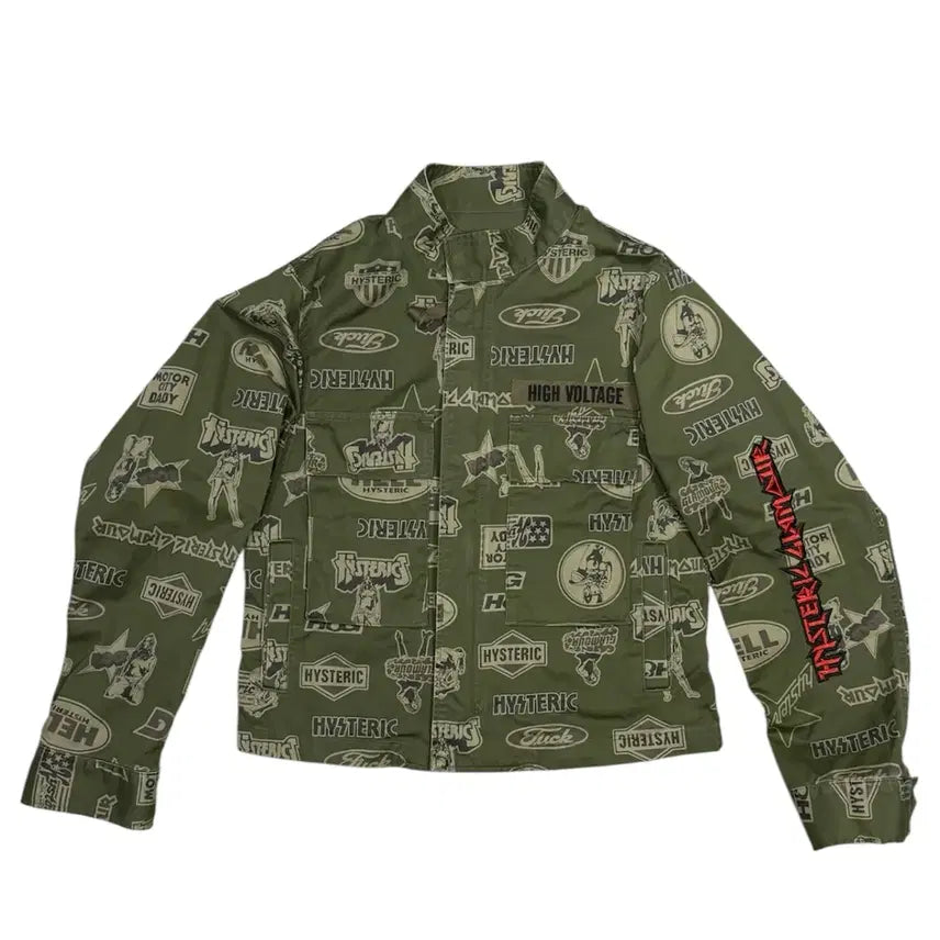 [BUNJANG] Hysteric Glamour Iconic Pattern Multi-Pocket Embroidered Logo Jacket / 히스테릭 글래머 아이코닉 패턴 멀티 포켓 자수 로고 자켓