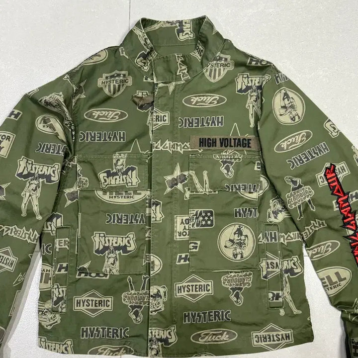 [BUNJANG] Hysteric Glamour Iconic Pattern Multi-Pocket Embroidered Logo Jacket / 히스테릭 글래머 아이코닉 패턴 멀티 포켓 자수 로고 자켓