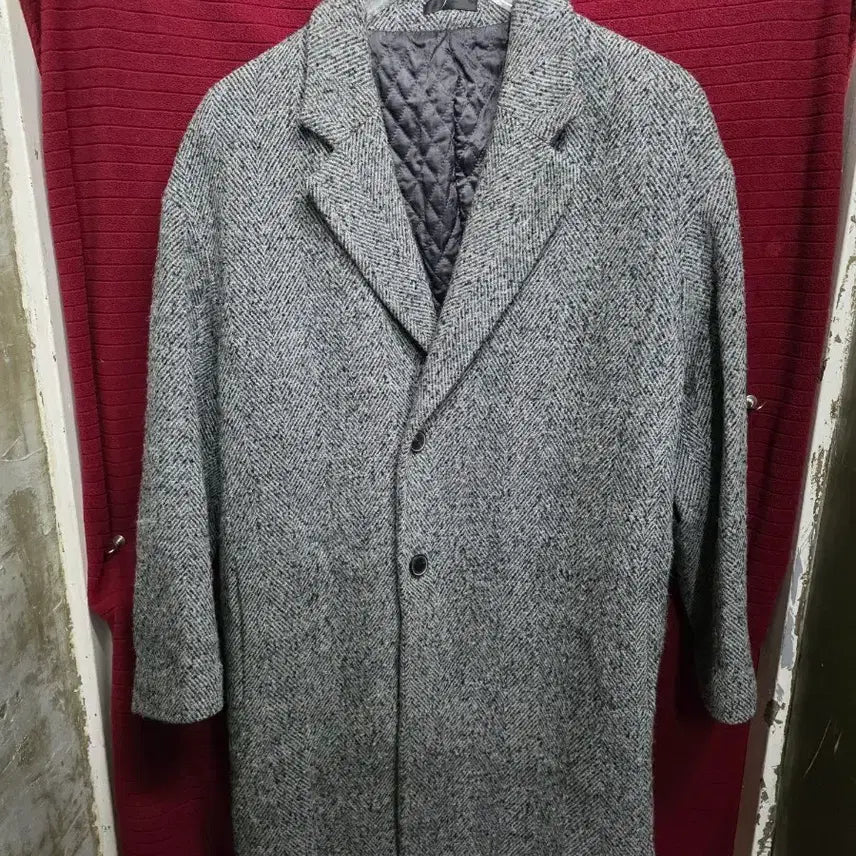 [BUNJANG] Komodo Herringbone Wool Coat Jacket Gray / [109]코모도 헤링본 울 코트 자켓 회색.  /8