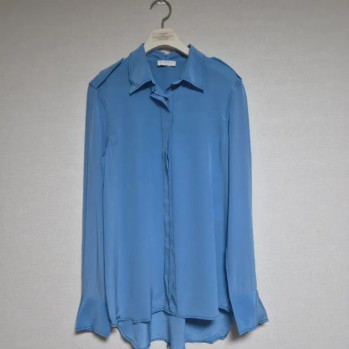 [BUNJANG] Sandro Blue Silk Shirt / 산드로 블루 실크 셔츠