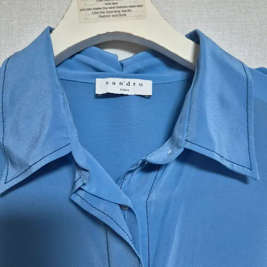 [BUNJANG] Sandro Blue Silk Shirt / 산드로 블루 실크 셔츠