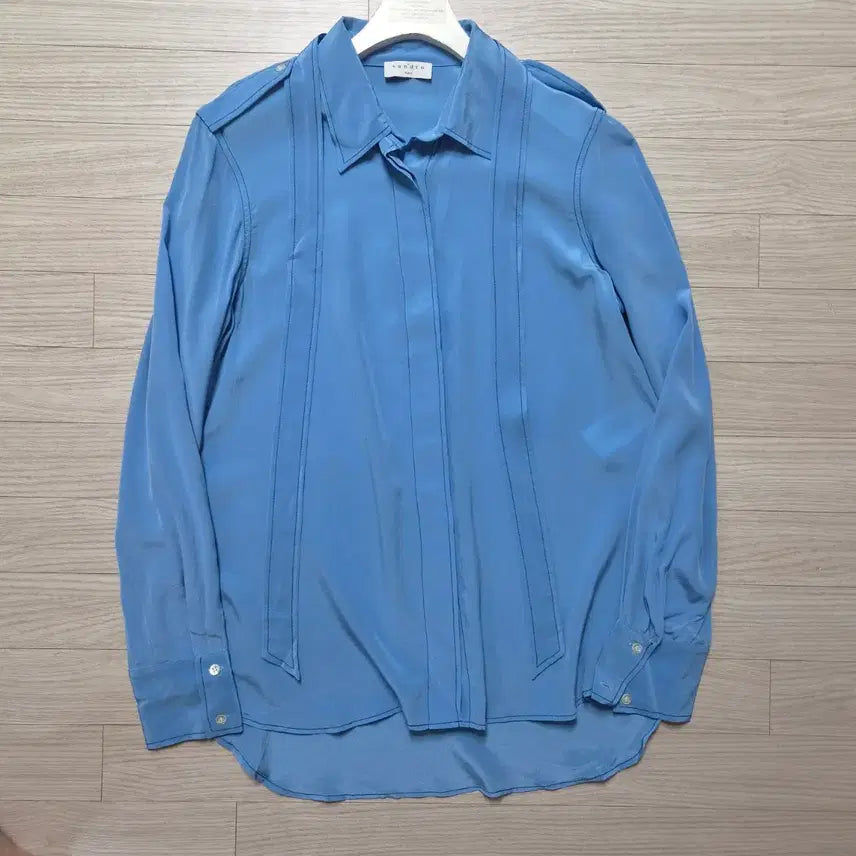 [BUNJANG] Sandro Blue Silk Shirt / 산드로 블루 실크 셔츠