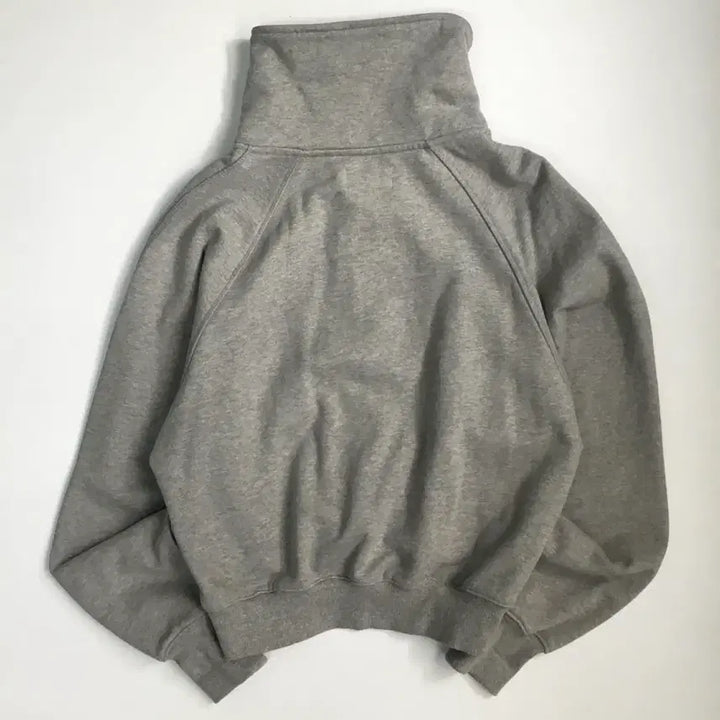 [BUNJANG] Satur Gray Sweatshirt Crop Half Zip (Size 85) / Satur 세터 그레이 스웻 셔츠 크롭 하프 집업(85)
