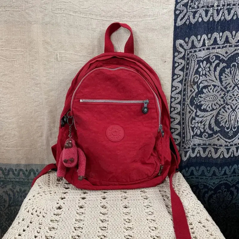 [BUNJANG] Kipling Y2K Red Mini Backpack / [F] 키플링 Y2K 레드 미니 백팩 가방