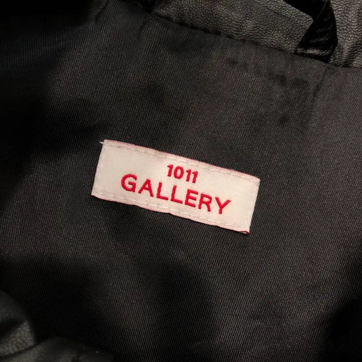 [BUNJANG] F 1011 Gallery Embroidered Logo Leather Two-Way Zip-Up Jacket / F 1011갤러리 자수 로고 레더 투웨이 집업 자켓