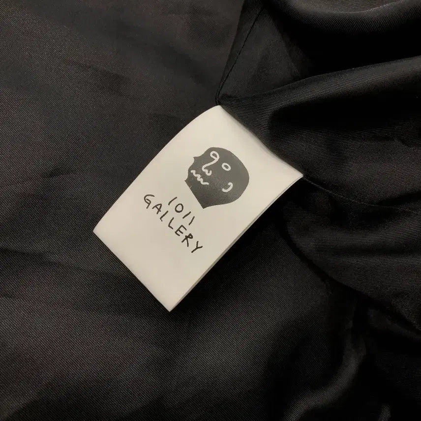[BUNJANG] F 1011 Gallery Embroidered Logo Leather Two-Way Zip-Up Jacket / F 1011갤러리 자수 로고 레더 투웨이 집업 자켓