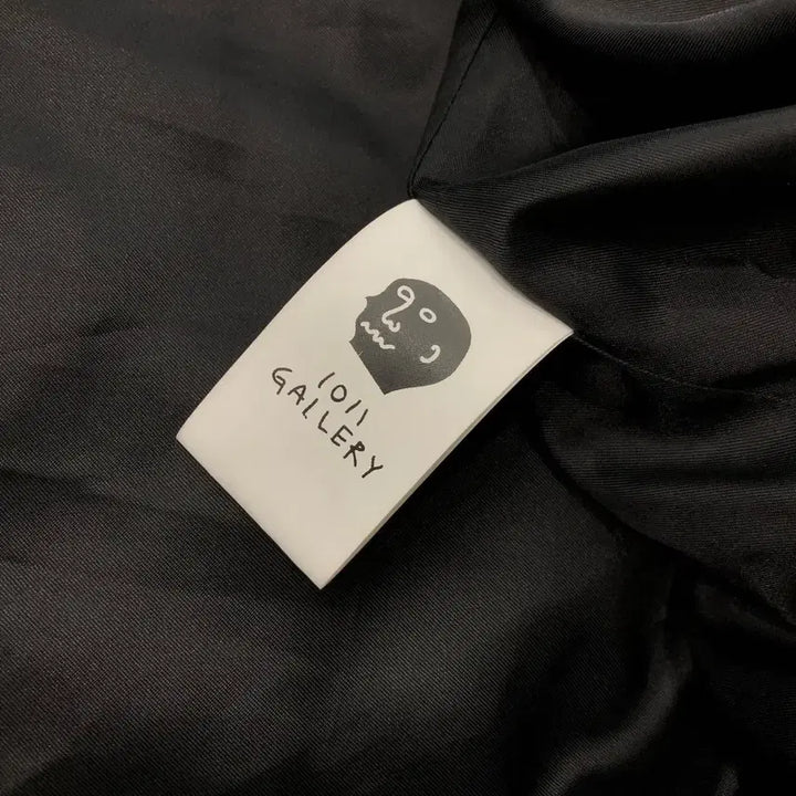 [BUNJANG] F 1011 Gallery Embroidered Logo Leather Two-Way Zip-Up Jacket / F 1011갤러리 자수 로고 레더 투웨이 집업 자켓
