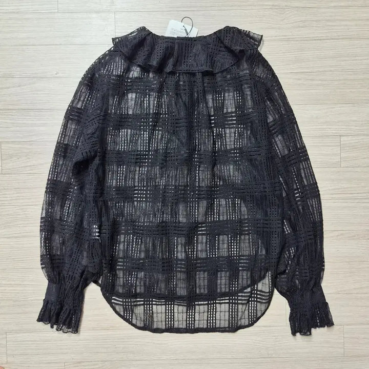 [BUNJANG] ORR Lace Check Blouse / ORR레이스 체크 블라우스 블랙