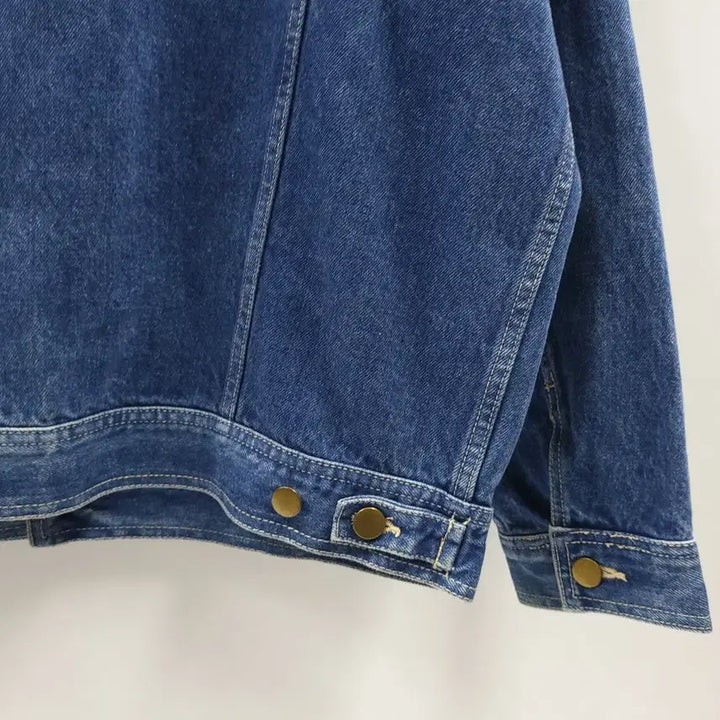 [BUNJANG] Japan One Piece Denim Work Jacket with Character Brooches / JAPAN 재팬 원피스 캐릭터뱃지 빈티지청자켓 워크자켓 데님자켓 C968