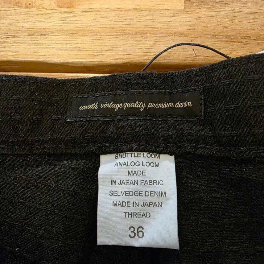 [BUNJANG] Warth x Neurin Yangban Sashiko Black Jeans / 뤠쓰 X 느린양반 사시코 블랙진 논워시 36사이즈 새제품