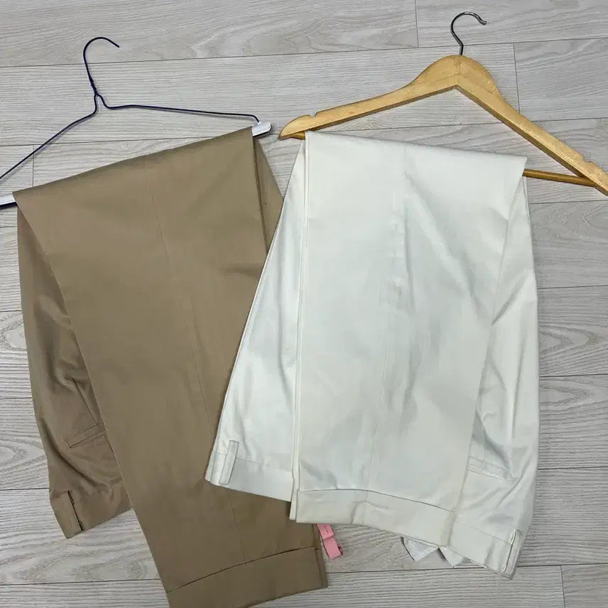 [BUNJANG] Beige/White Cotton Pants Set / 베이지/화이트 면바지 세트