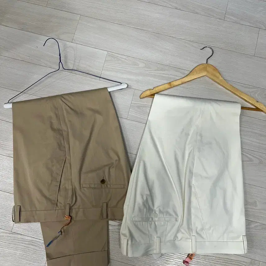 [BUNJANG] Beige/White Cotton Pants Set / 베이지/화이트 면바지 세트