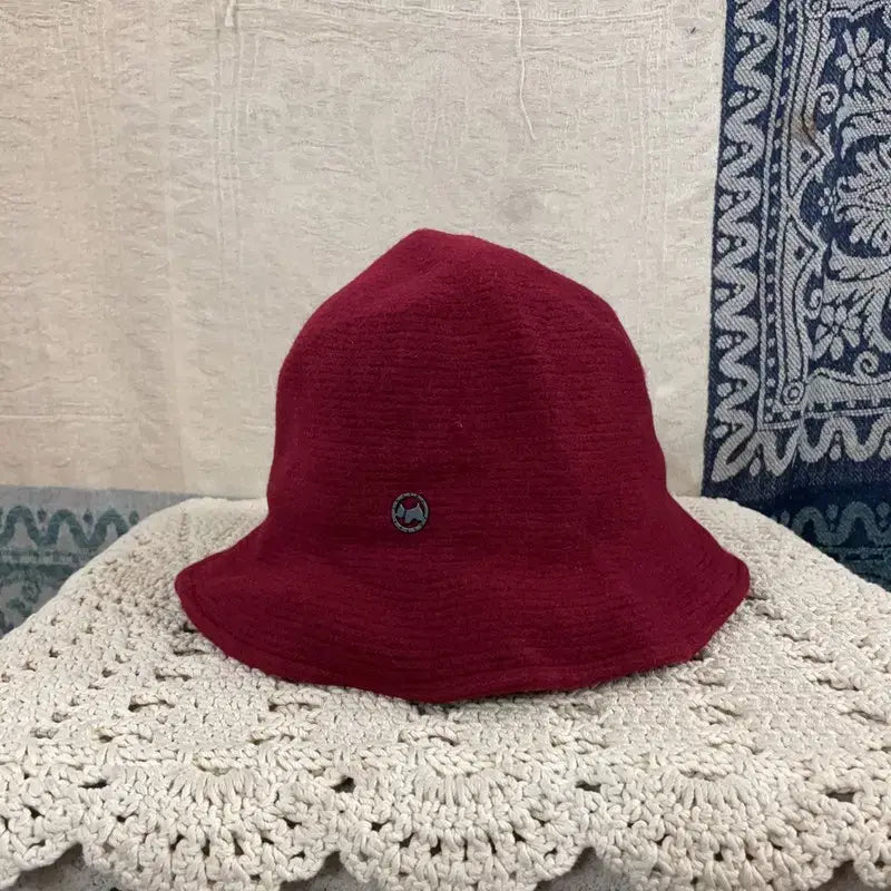 [BUNJANG] Agatha Burgundy Knit Bucket Hat / [57] 아가타 버건디 니트 벙거지 버킷햇 모자