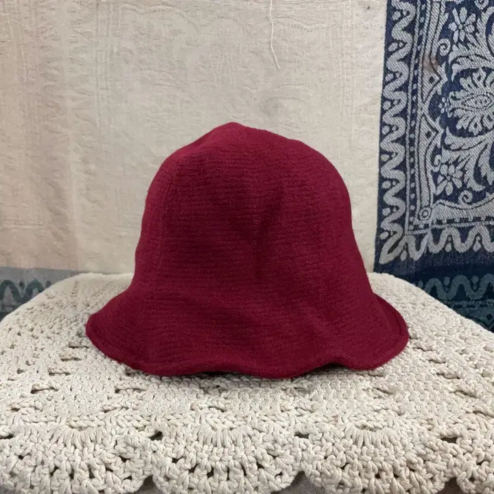 [BUNJANG] Agatha Burgundy Knit Bucket Hat / [57] 아가타 버건디 니트 벙거지 버킷햇 모자