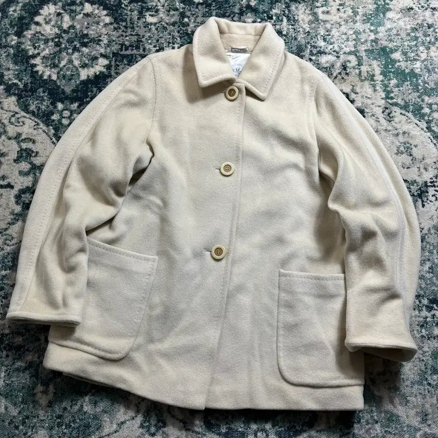 [BUNJANG] Maxmara Ivory Half Coat Jacket (38) / Maxmara 막스마라 아이보리 반 하프 코트 자켓(38)