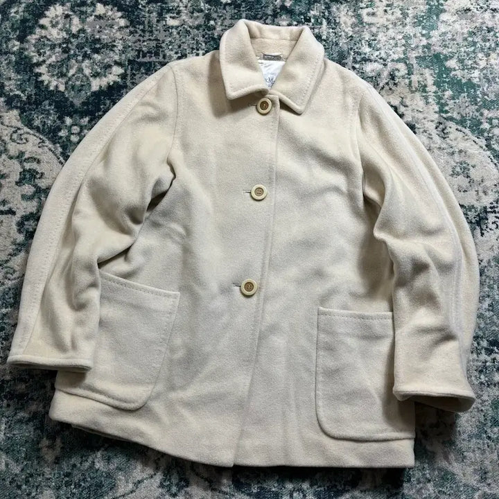 [BUNJANG] Maxmara Ivory Half Coat Jacket (38) / Maxmara 막스마라 아이보리 반 하프 코트 자켓(38)