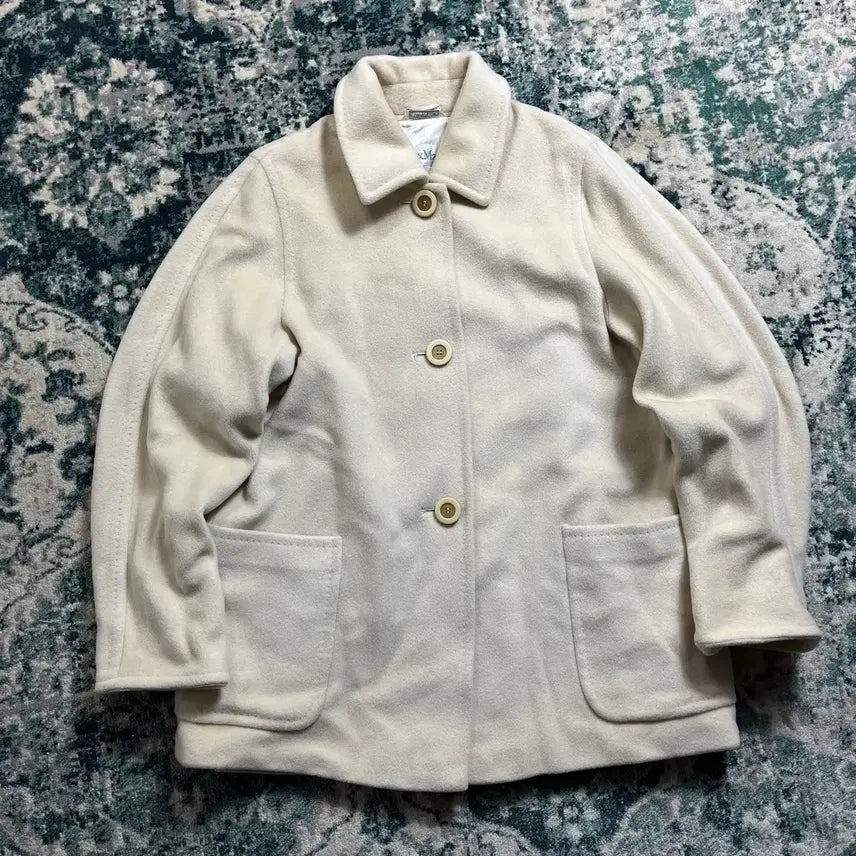 [BUNJANG] Maxmara Ivory Half Coat Jacket (38) / Maxmara 막스마라 아이보리 반 하프 코트 자켓(38)