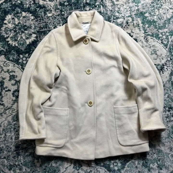 [BUNJANG] Maxmara Ivory Half Coat Jacket (38) / Maxmara 막스마라 아이보리 반 하프 코트 자켓(38)
