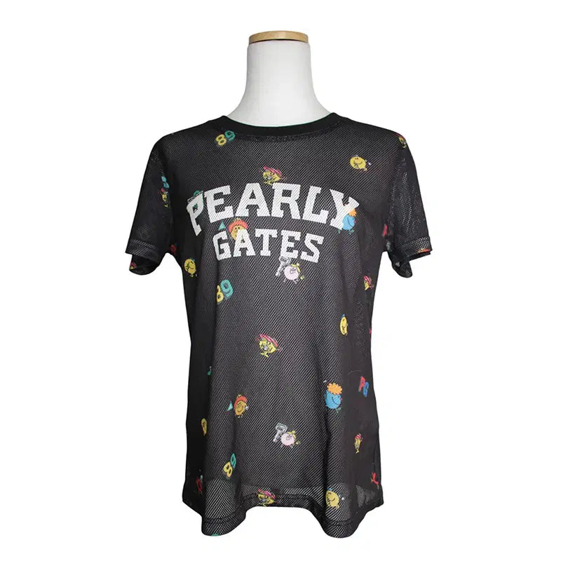 [BUNJANG] Pearly Gates Mesh Logo T-shirt / 파리게이츠 블랙 메쉬 로고 티셔츠 55